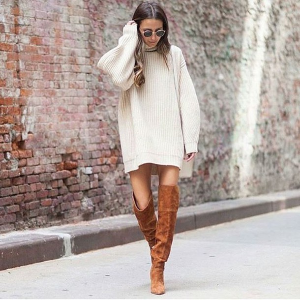 dress, tumblr, sweater dress, oversized turtleneck sweater, over .