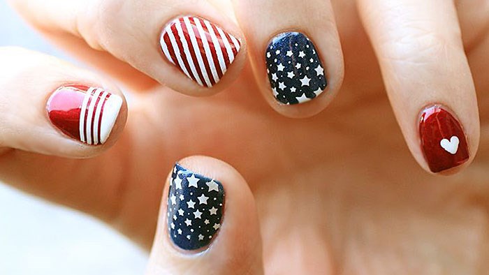 Red, white and awesome 4th of July nail art desig