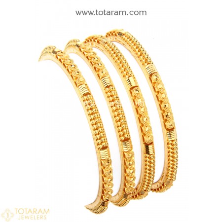 Bangles designs - 22K Gold Indian Jewelry in U