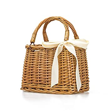 Amazon.com: Natural Hand-woven Rectangular Wicker Handbag Basket .