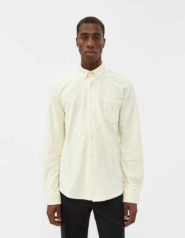 Séfr Leo Bathrobe Shirt in Off White | Need Supply C