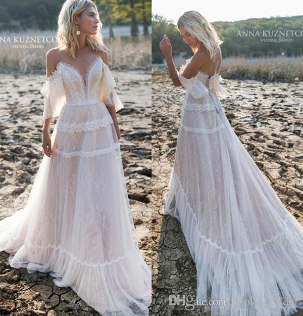 Discount 2020 Vintage Beach Wedding Dresses A Line Off Shoulder .