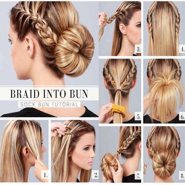 9 Most beautiful hairstyle tutorials | Bun hairstyles for long .