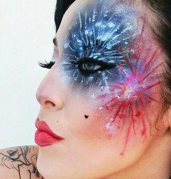 Fireworks :) | Face painting designs, 4th of july makeup, Make