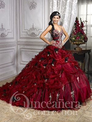 maroon quince dress with tail | Quinceanera dresses, Pretty .