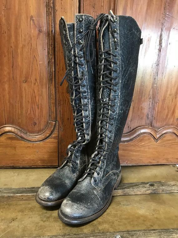 Bed Stu Glastonbury Lace Up Tall Knee High Campus Womens Boots | Et