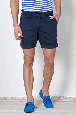 Navy Blue Bermuda Shorts - Men | ESCAL