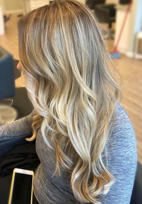 Best Blonde Hair Color Highlights for Long Wavy Hair in 2019 .