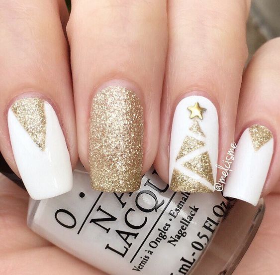 15 Best Christmas Nail Inspiration | Gold nails, Trendy nails .