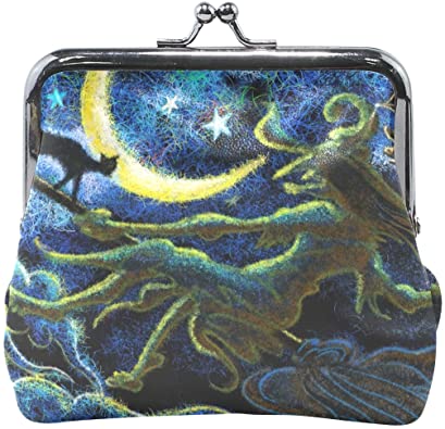 Amazon.com: Vipsk Halloween Witch Flying The Sky coin wallet Print .