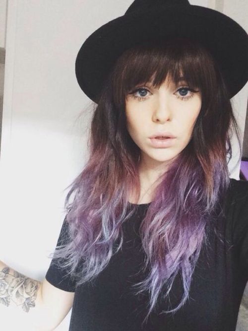 hat hair cute brown hair purple hair cute girl pastel hair colored .