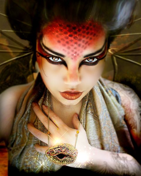 Halloween Makeup : Draconic Fire Dragon Queen by PixiesLot on .
