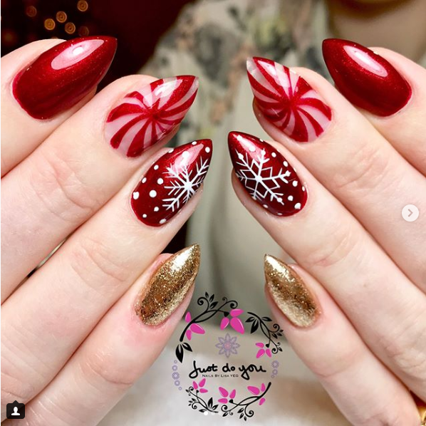30 Festive and easy Christmas nail art designs you must try .