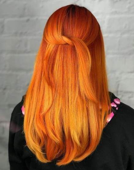Best hair color orange summer makeup ideas #hair #makeup | Hair .