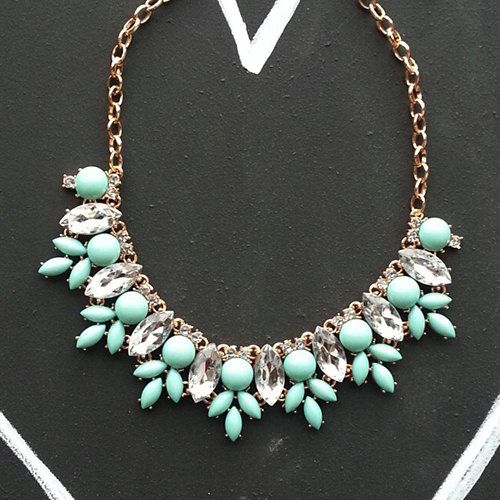 SALE Mint Crystal J Crew Style Statement by MelangeShopLove | J .