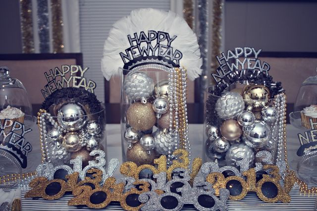 Silver Gold & Black New Year's Party Ideas | Photo 8 of 38 | New .