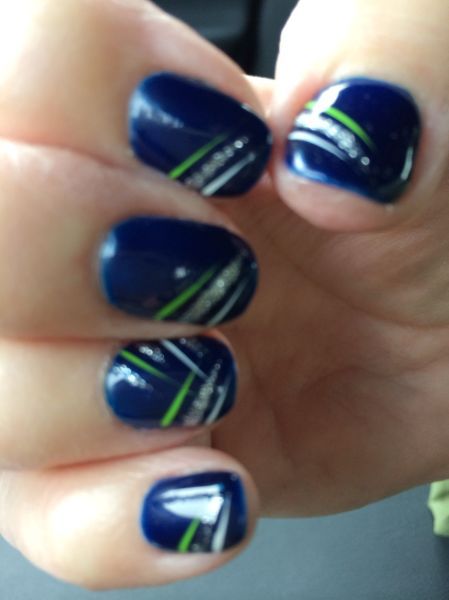 25 Best Seahawk Nail Designs | Seahawks nails, Super bowl nails, Nai