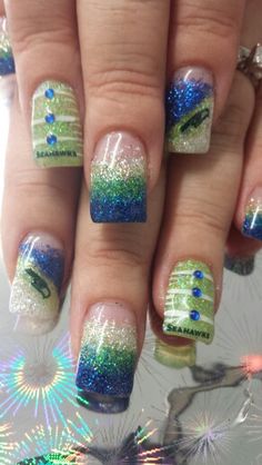 10+ Best Seattle Seahawks Nail Designs images | seahawks nails .