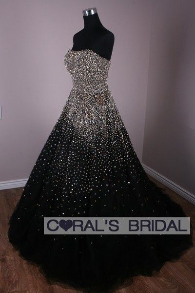 black and white ball gown | luxurious glitter, black and white .