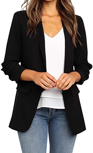Blazers for Women Loose Blazer Top Long Sleeve Casual Jacket .