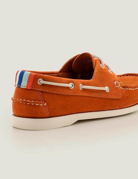 Boat Shoes - Orange Red Suede | Boden