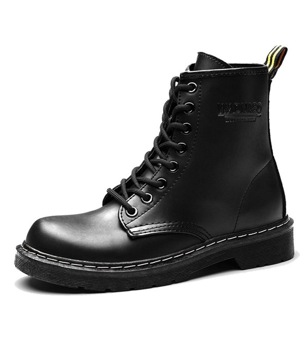 Women'S Round Toe Lase-up Ankle Boots Ladies Leather Combat .