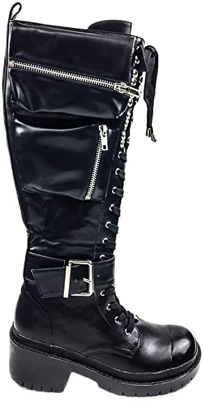 Amazon.com | Cape Robbin Underworld Faux Leather Goth Combat Boots .
