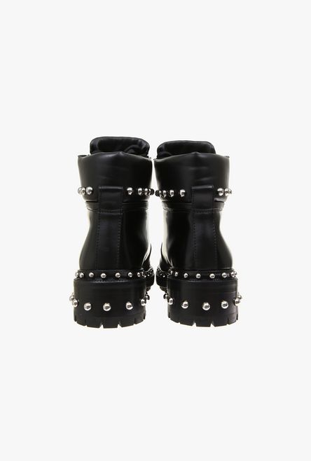 Leather Ranger Ankle Boots With Rivets for Women - Balmain.c