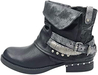 Amazon.com: Dainzuy Women's Rivets Casual Shoes Round Toe Buckle .