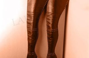 LAIGZEM SUPER Women Thigh High Boots Side Zip Stiletto Heels .