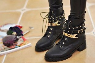 はじめまして | Studded combat boots, Boots women fashion, Boo