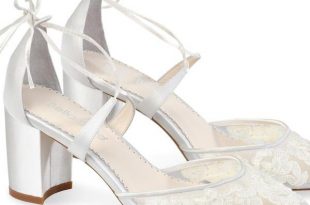 Block Heel Lace Wedding Shoes | Bella Bel