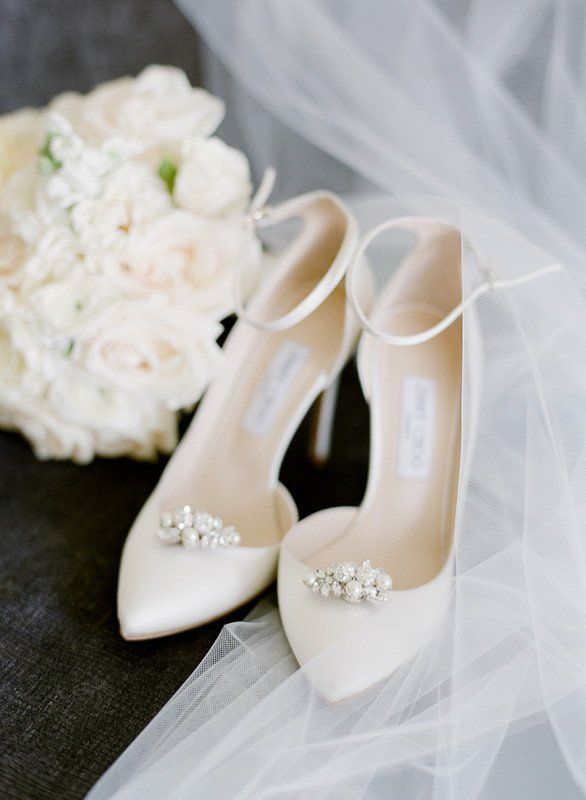 Classic wedding shoes - white heels for bride {STELLA YANG .