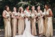 Gold sequin bridesmaid dresses! Perfect for a New Years Eve .