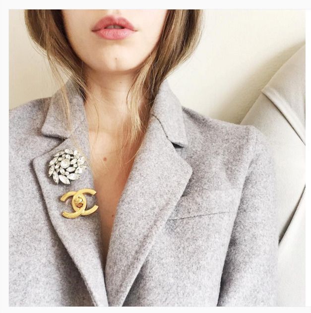 How to wear a multiple brooches on your winter jacket/coat .