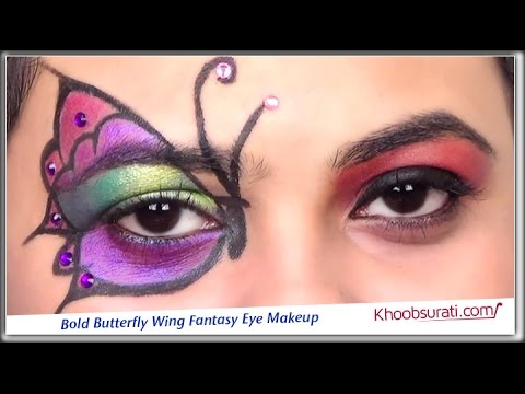 Bold butterfly wing fantasy eye makeup by KhoobSurati.com - YouTu