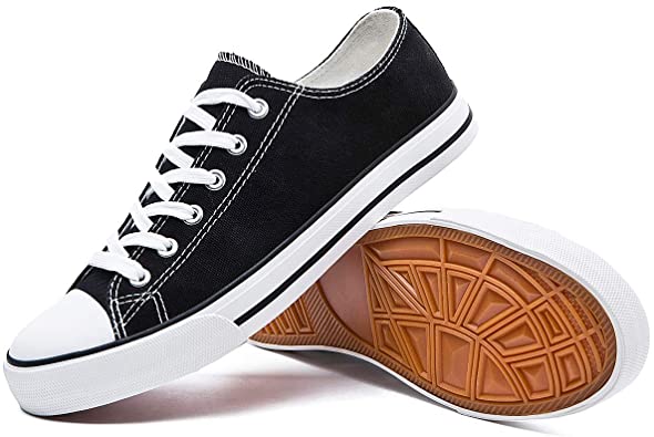 Amazon.com | Womens Canvas Sneakers Low Top Lace Up Canvas Shoes .
