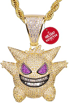 Diamond Chain Gengar Chain Pokemon Necklace Gold Plated with Killy .