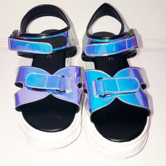 UniLady Shoes | Women Hologram Snap Buckle Clasp Open Toe | Poshma