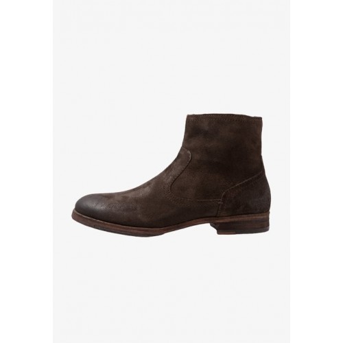 Women Classic ankle boots brown Round Zip Plain OGUAN