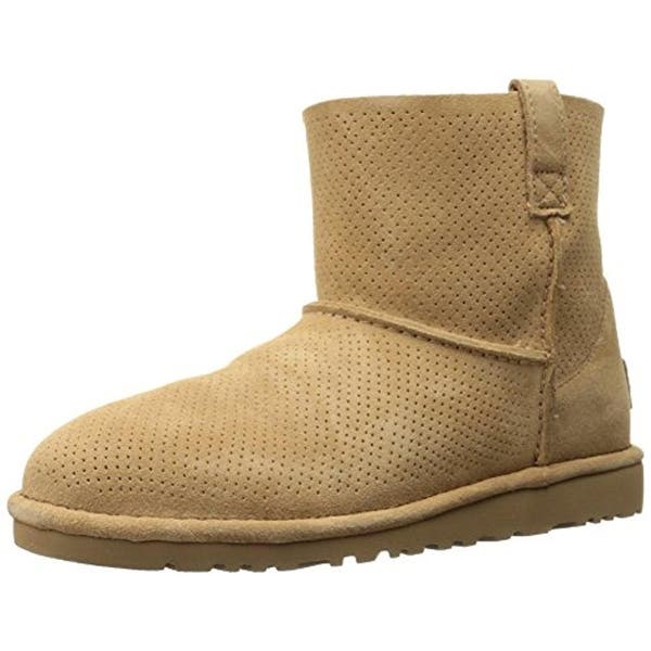 Shop Ugg Womens Classic Ankle Boots Perforated Suede - Overstock .