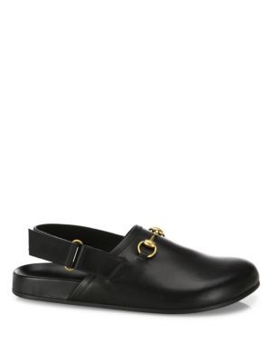 Gucci Horsebit Leather Slipper In Black | ModeSens | Leather .