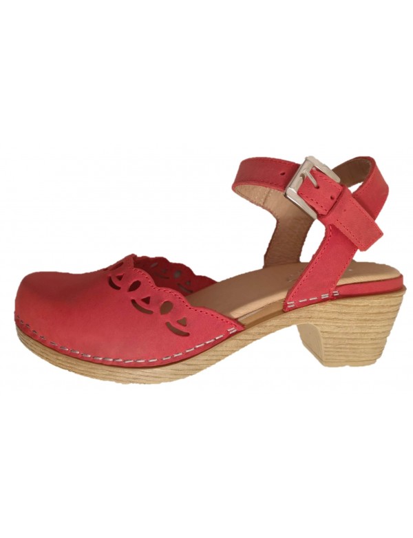 Clogs for Ladies | Italian Fashion Shoes | Red Leath