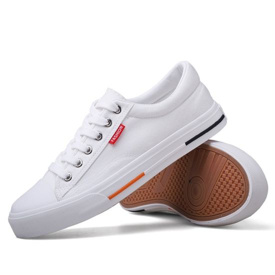 Vulcanized Quality Men's Shoes College Wind Wild White Shoes .