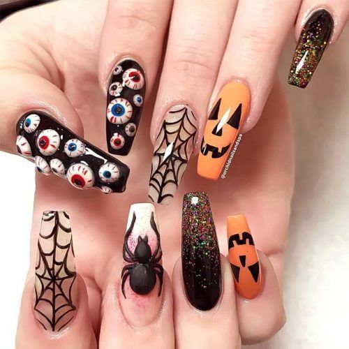 Halloween nails! | Halloween nails easy, Halloween nail designs .