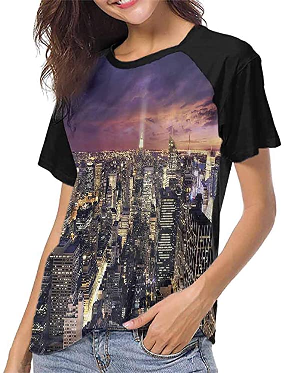Mangooly Women T Shirt,NYC,Offices in New York Skyscrapers S-XXL .