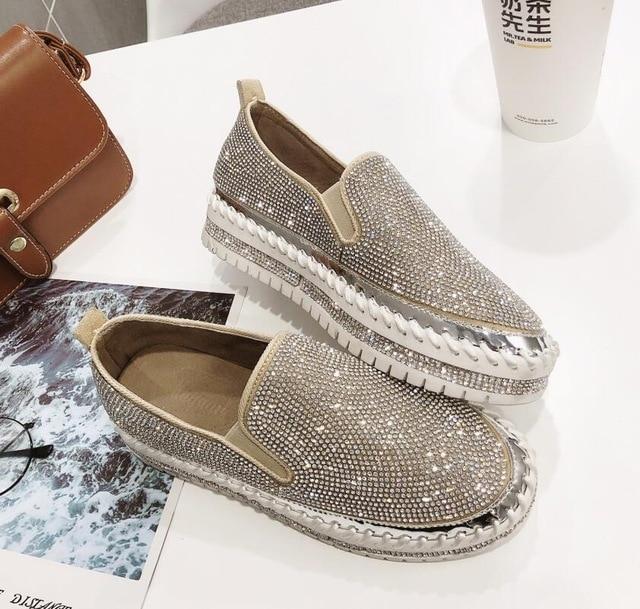 European fashion Espadrilles Shoes Woman leather creepers flats .