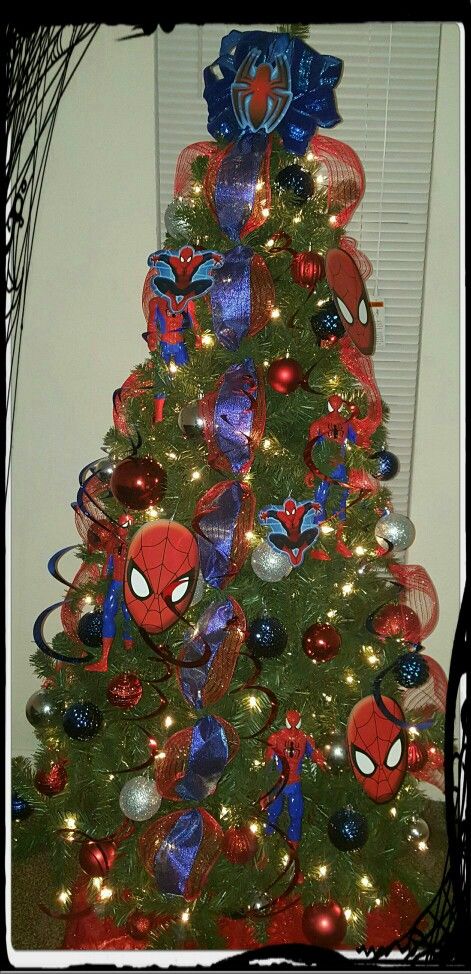 Spiderman Christmas Tree | Árboles de navidad temáticos, Árboles .
