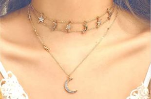 Amazon.com: Cathercing Boho Layered Moon Star Choker Necklaces .