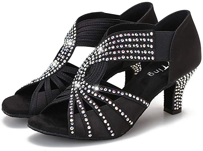 Amazon.com | Swarovski Rhinestones Ballroom Dance Shoes Women .